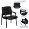 Emma and Oliver Faux Leather Executive Reception Chair with Powder Coated Frame